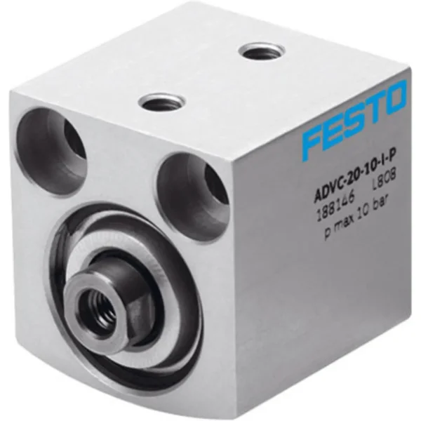 Festo ADVC-20-10-I-P Short Stroke Cylinder, 2 M5 Ports, M5 Rod Thread, 20mm Piston, 10mm Stroke