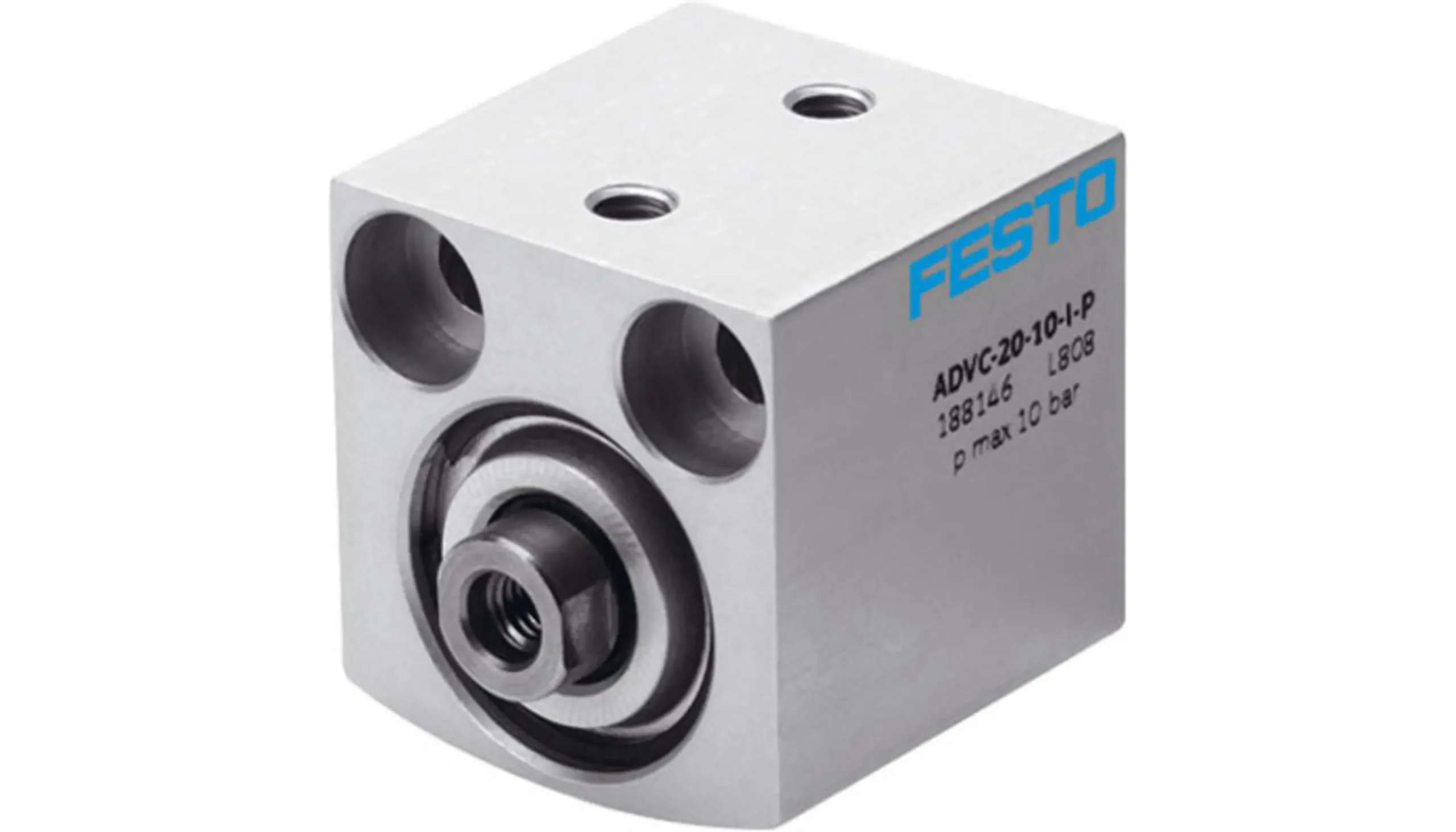 70991475 Festo ADVC-20-10-I-P Short Stroke Cylinder, 2 M5 Ports, M5 Rod Thread, 20mm Piston, 10mm Stroke - Image 1