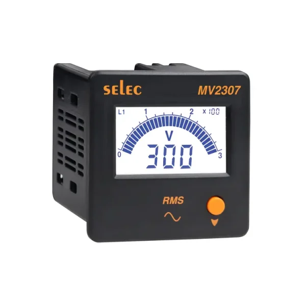 LCD Voltmeter, 3Ø, 72x72mm