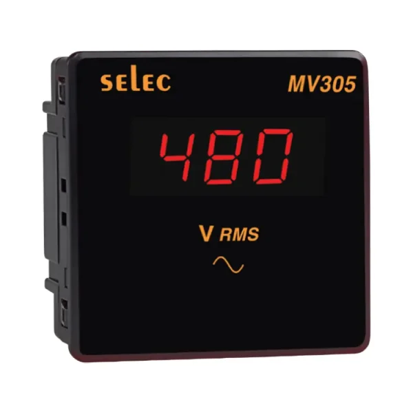 LED Voltmeter,1Ø, 96x96mm