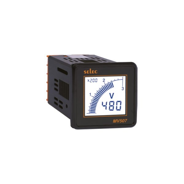 LCD Voltmeter, 1Ø, 48x48mm