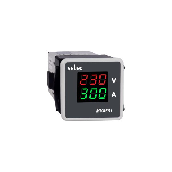 LED volt-amp meter, 1Ø, 48X48mm