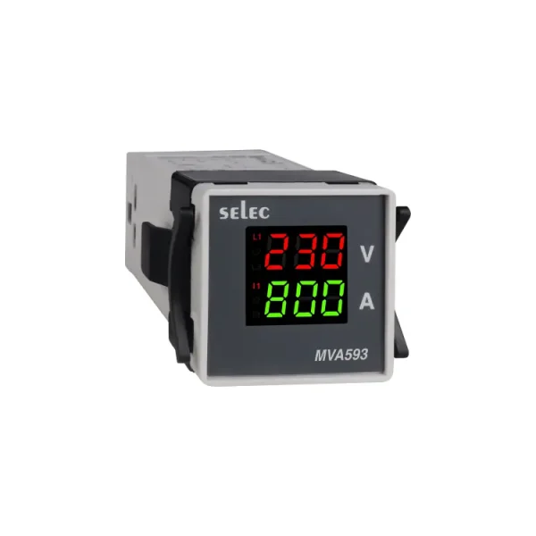 LED volt-amp meter, 3Ø, 48X48mm